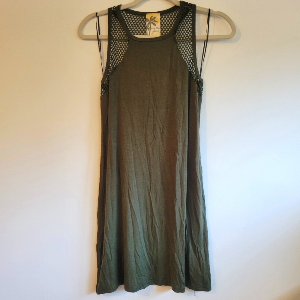 Women’s Fishnet Racerback Tank Dress Beach Coverup